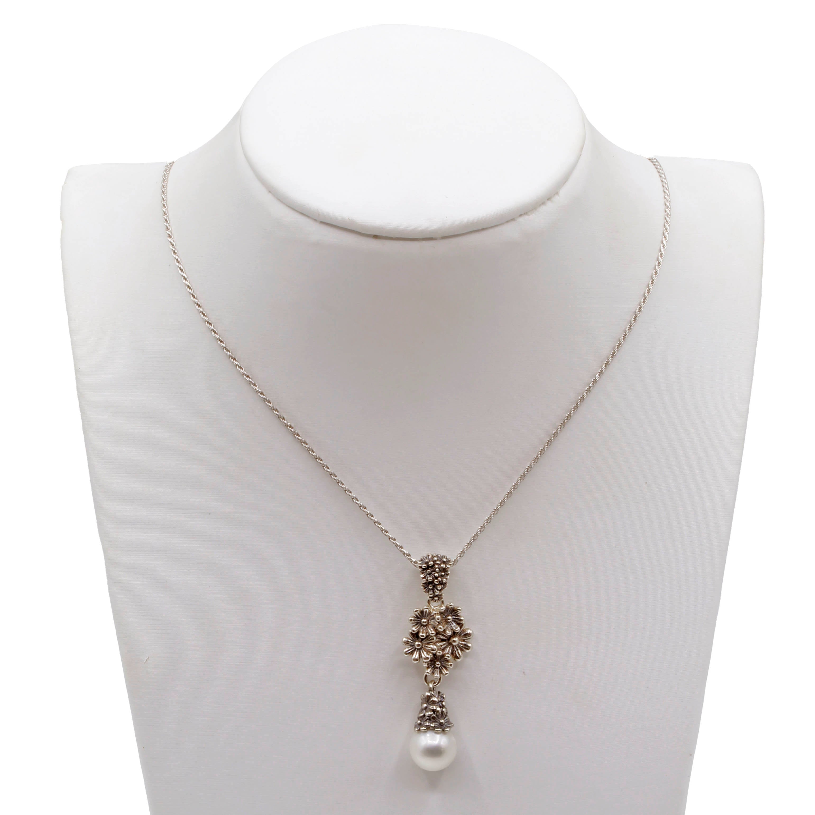 Collana a catena in argento sterling 925 con pendente in pietra preziosa -  Perles & Co